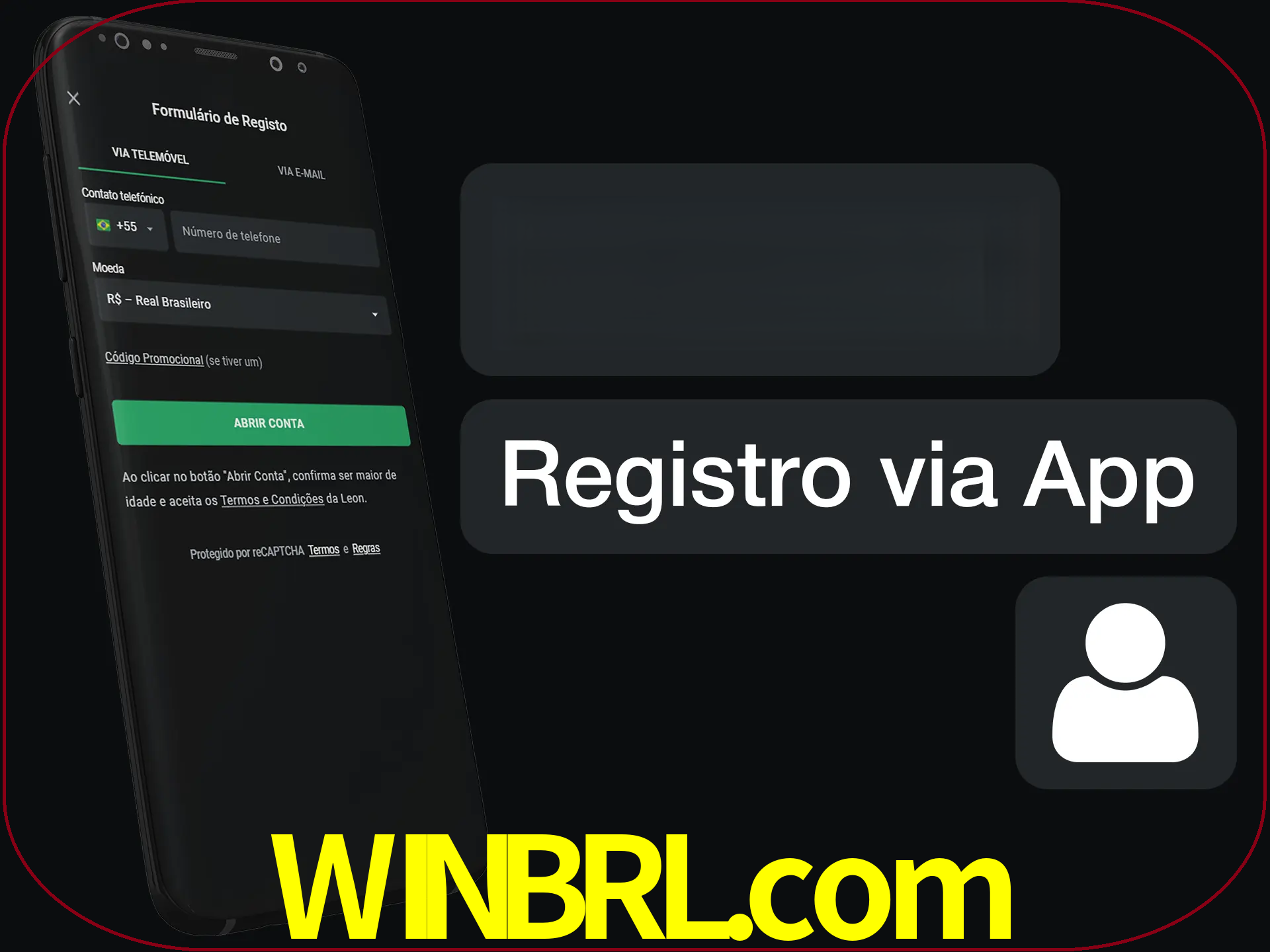 Registre-se com duas etapas usando o aplicativo.